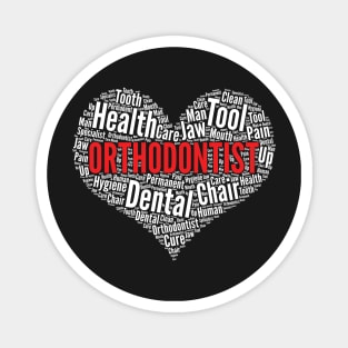 Orthodontist Heart Shape Word Cloud Design product Magnet